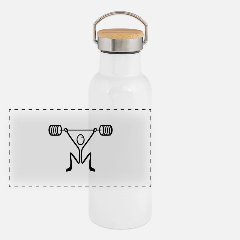 musculation Gourde isotherme avec bouchon en bambou