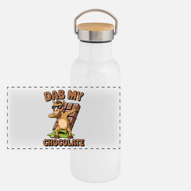 Dubai Dab my Chocolate Panorama Thermosflasche mit Bambusdeckel