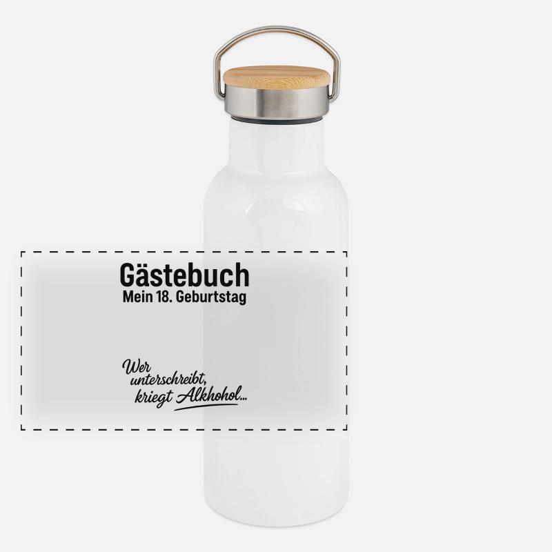 Guestbook 18th Birthday Panoramic Thermal Bottle with Bamboo Lid