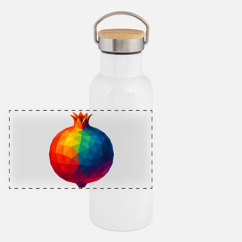 WPAP Style - Granatæble Termoflaske med bambuslåg