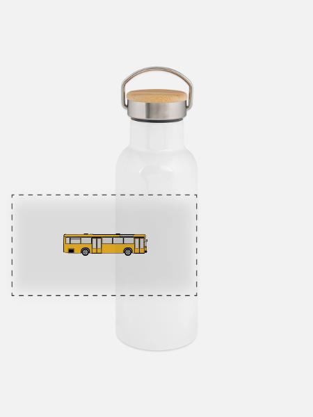 Busfahrer Bus Omnibus Kraftfahrer Schulbus (25) - Panorama Thermosflasche mit Bambusdeckel - Weiß - Vorne