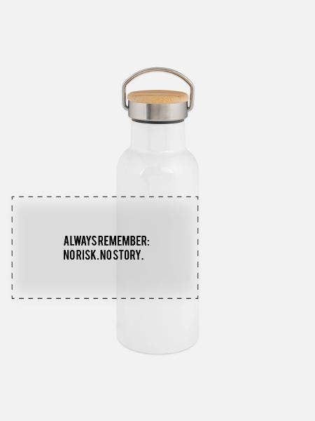 Motivational saying - Panoramic Thermal Bottle with Bamboo Lid - white - Front