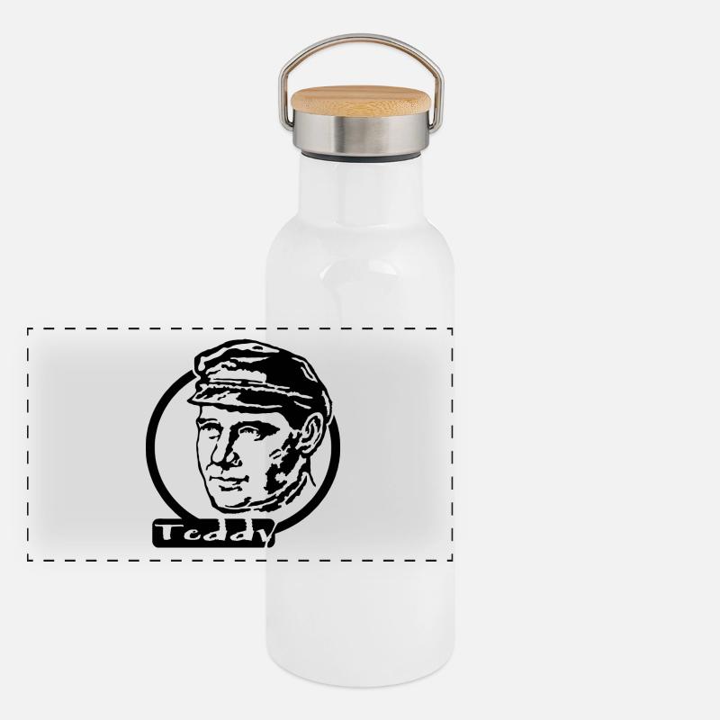 Ernst Thälmann Teddy Panorama Thermosflasche mit Bambusdeckel