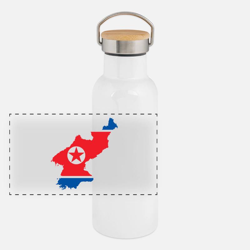 CORÉE DU NORD T-SHIRT Gourde isotherme avec bouchon en bambou