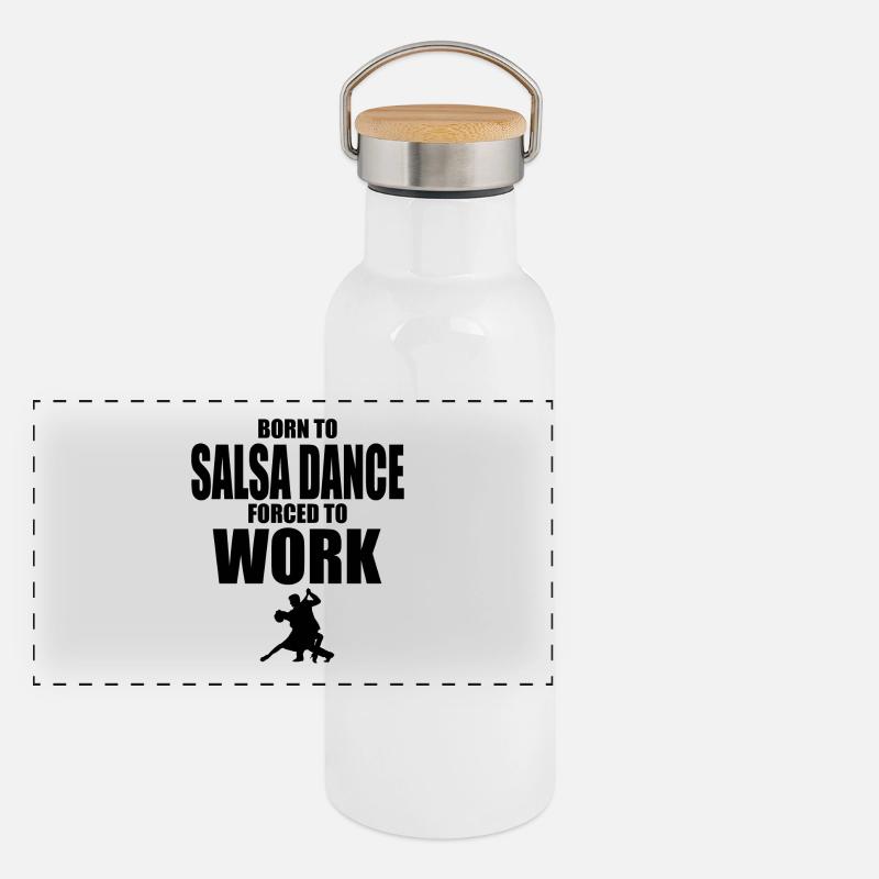 Salsa dancing Panorama Thermosflasche mit Bambusdeckel