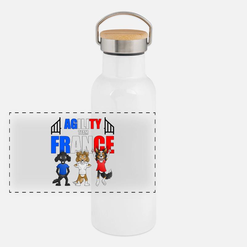 Agility Frankreich Panorama Thermosflasche mit Bambusdeckel