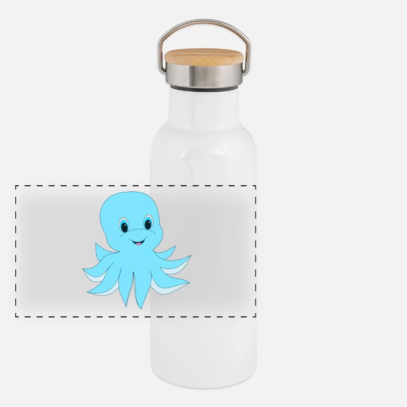 Baby cuttlefish Panoramic Thermal Bottle with Bamboo Lid