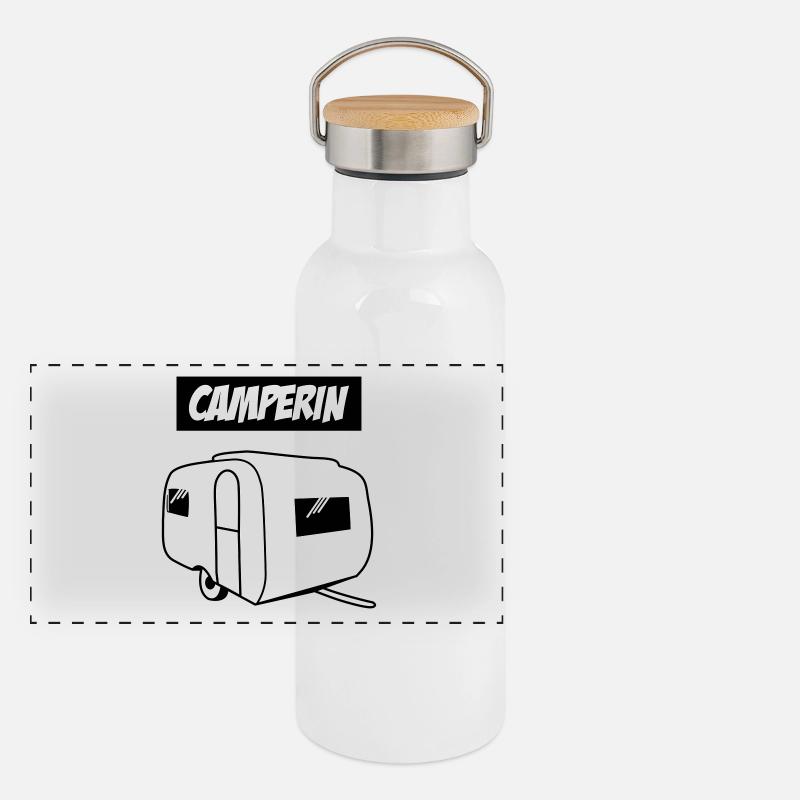 Camperin Panorama Thermosflasche mit Bambusdeckel