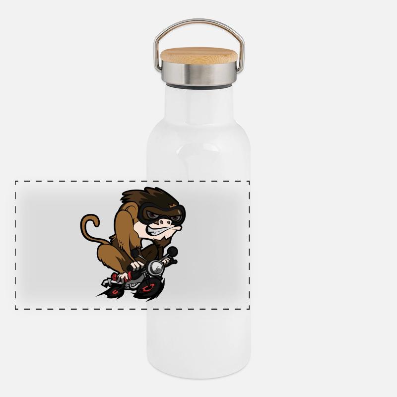 singe Rider Gourde isotherme avec bouchon en bambou