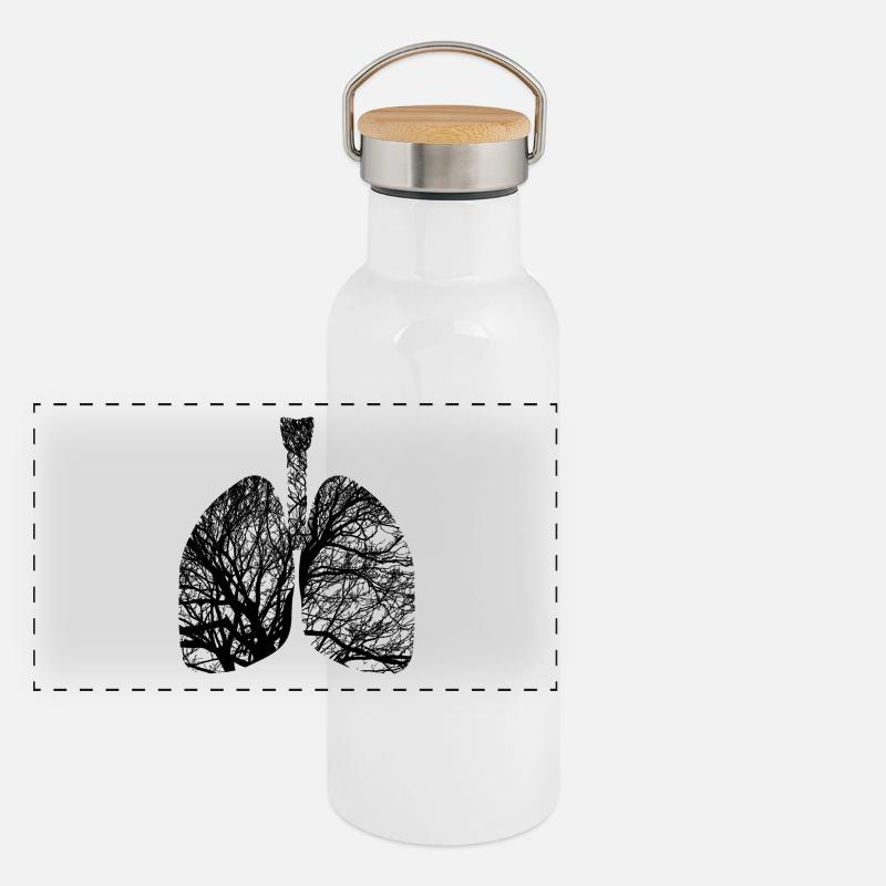 Natur Lunge Baum Panorama Thermosflasche mit Bambusdeckel