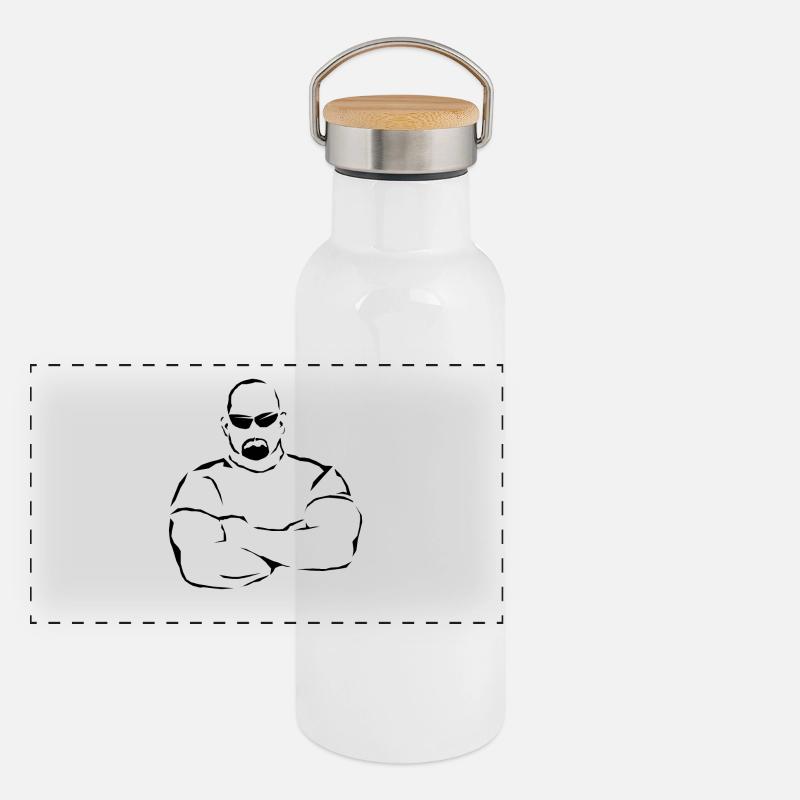 Da Bouncer - Noir Gourde isotherme avec bouchon en bambou