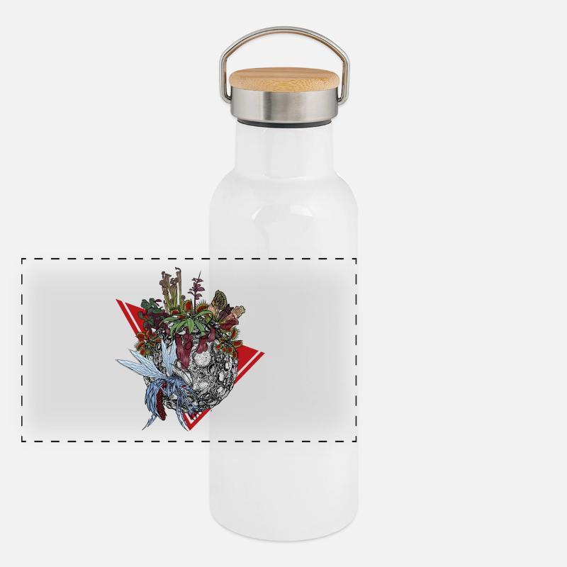 Planet der Fleischfressenden Pflanzen in Farbe Panorama Thermosflasche mit Bambusdeckel