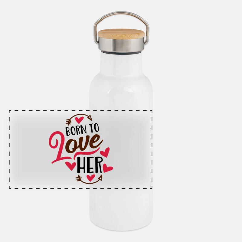 Panorama Thermosflasche mit Bambusdeckel