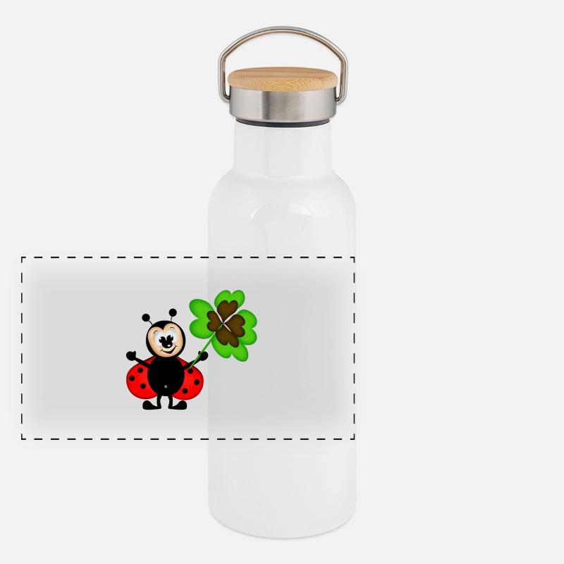 Marini Kleeblatt Panorama Thermosflasche mit Bambusdeckel