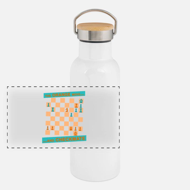 Die ORANGE Bewegung ... und CHECKMATE - Morphy Panorama Thermosflasche mit Bambusdeckel