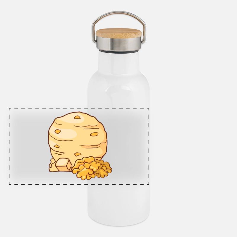 Walnuss Eis Speiseeis Eiskrem Eiscreme Kugeleis Panorama Thermosflasche mit Bambusdeckel