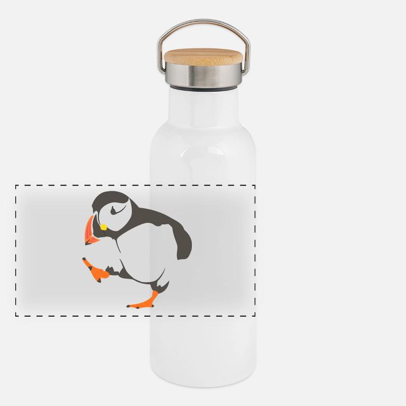 Walking puffin Panoramic Thermal Bottle with Bamboo Lid