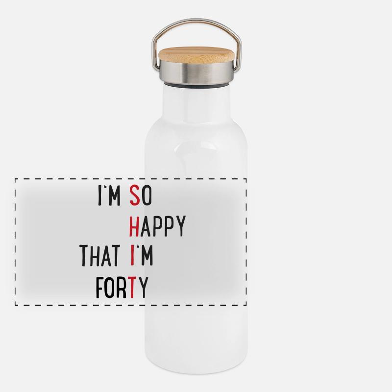 40 Panorama Thermosflasche mit Bambusdeckel