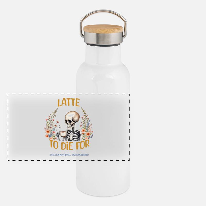 Latte à tomber par terre Gourde isotherme avec bouchon en bambou