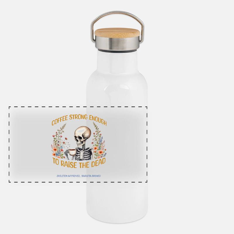 Strong coffee tshirt design Panoramic Thermal Bottle with Bamboo Lid