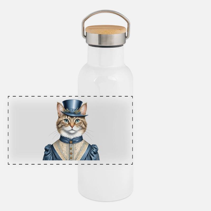 Madam cat Panoramic Thermal Bottle with Bamboo Lid