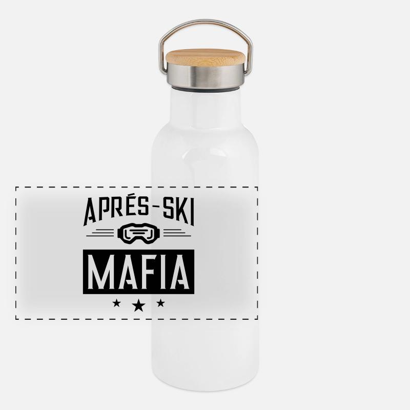 Après Ski Mafia Saying Panoramic Thermal Bottle with Bamboo Lid