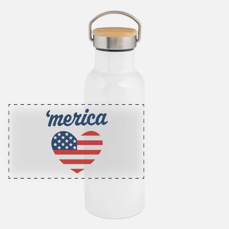 'merica Gourde isotherme avec bouchon en bambou