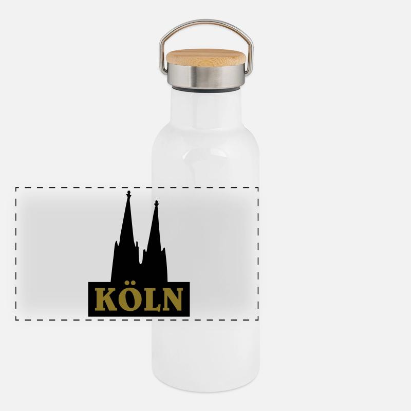 Cologne cathedral Panoramic Thermal Bottle with Bamboo Lid