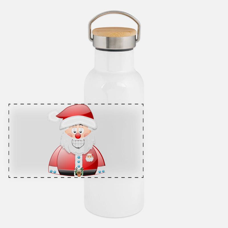 WeihnachtsmannWeihnachtsmann Panorama Thermosflasche mit Bambusdeckel