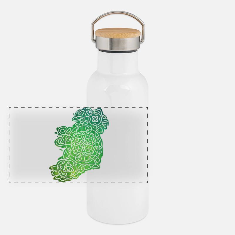 Celtic Map of Ireland Gourde isotherme avec bouchon en bambou