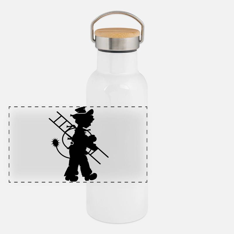 Schornsteinfeger Panorama Thermosflasche mit Bambusdeckel