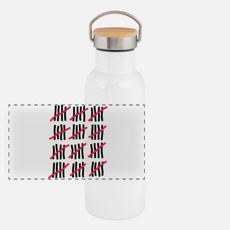 Anniversaire 60 ans Gourde isotherme avec bouchon en bambou