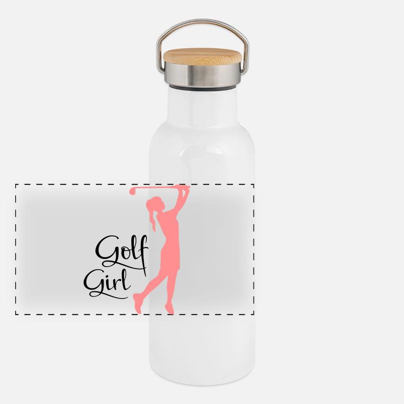Golf Panorama Thermosflasche mit Bambusdeckel