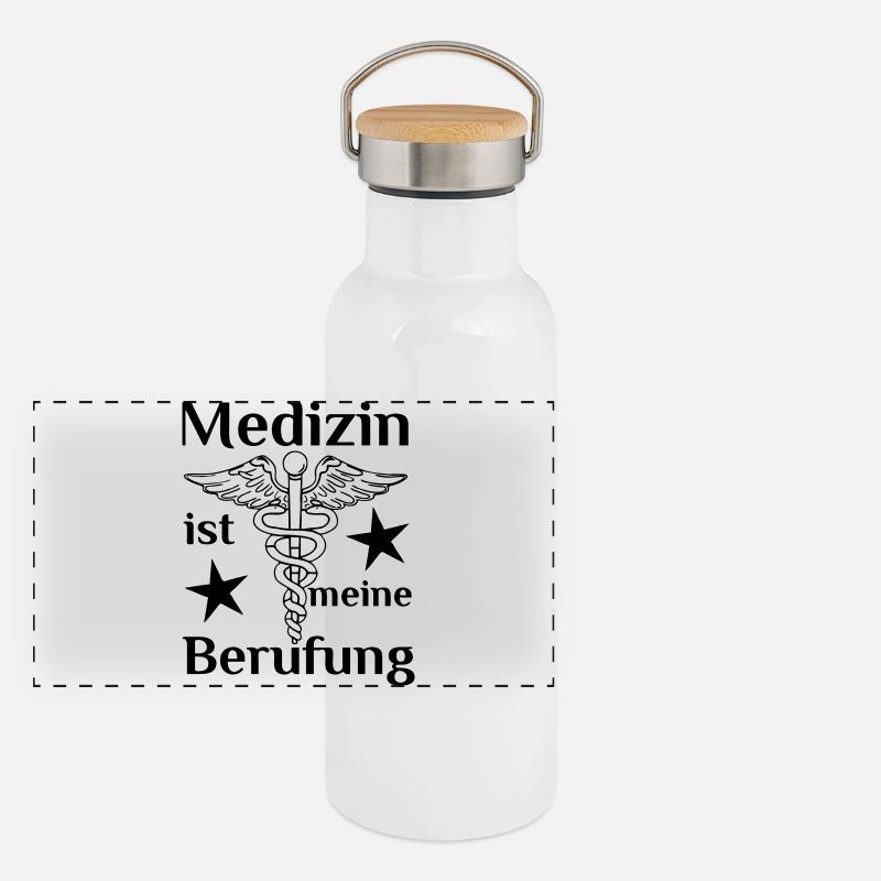 Medizin Beruf Arzt MTA Spruch Geschenk Panorama Thermosflasche mit Bambusdeckel