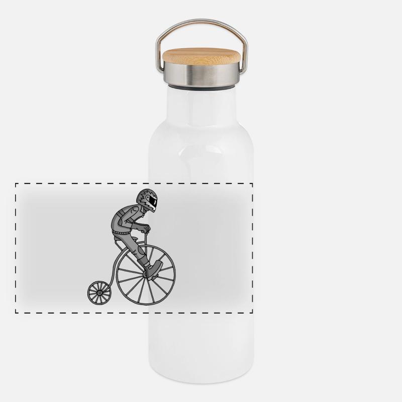 Retro biker Panoramic Thermal Bottle with Bamboo Lid
