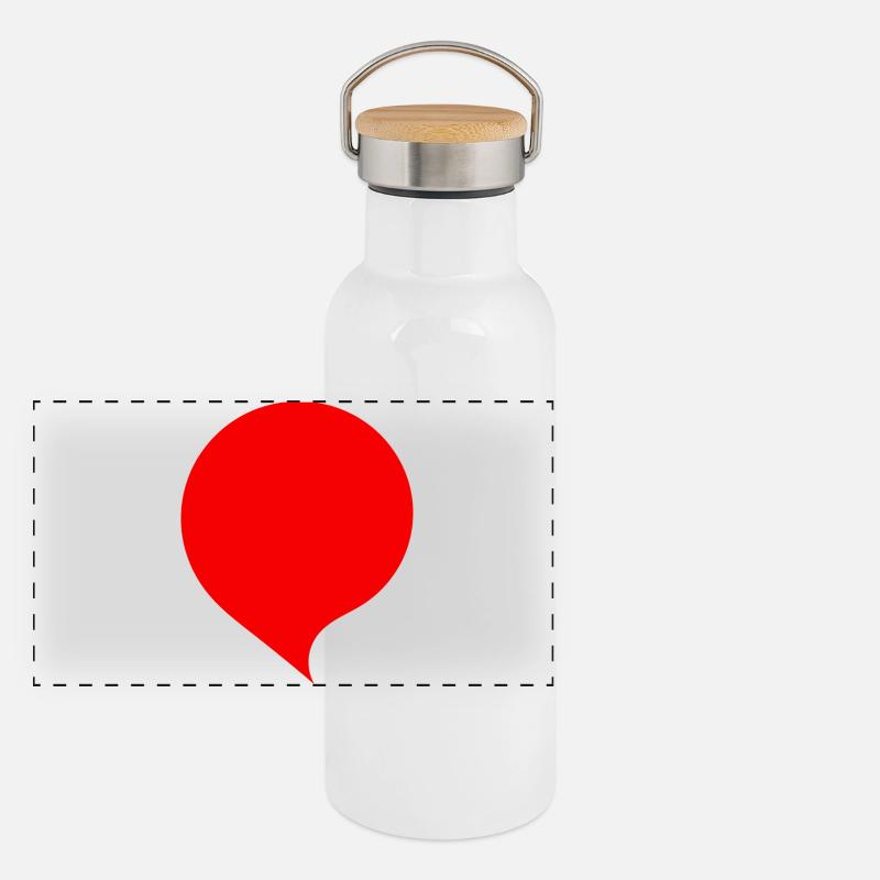 Sprechblase Comic selbst gestalten personalisieren Panorama Thermosflasche mit Bambusdeckel