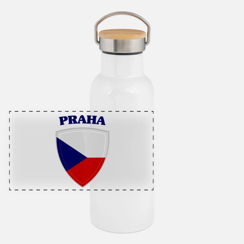 Prague Gourde isotherme avec bouchon en bambou