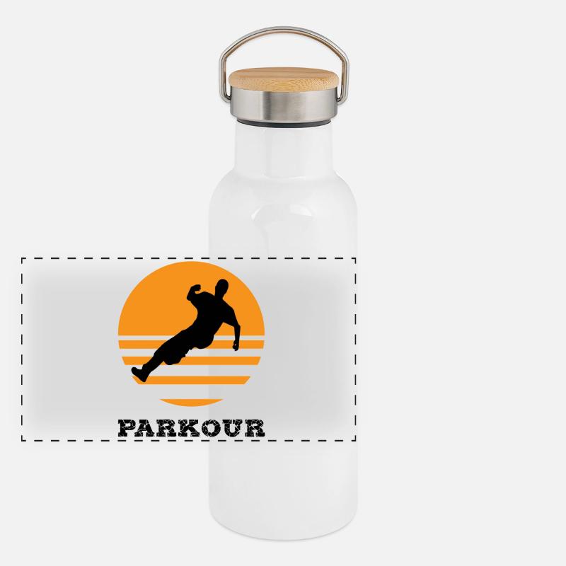 Parkour Gourde isotherme avec bouchon en bambou