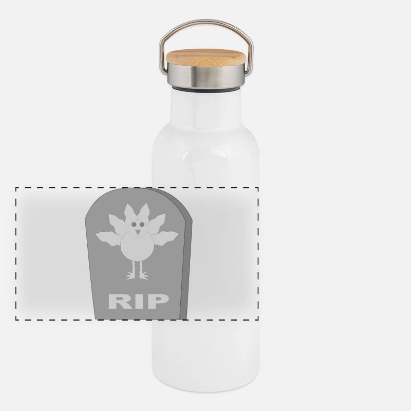 Gothic Alternative dead Christmas Turkey RIP Panoramic Thermal Bottle with Bamboo Lid
