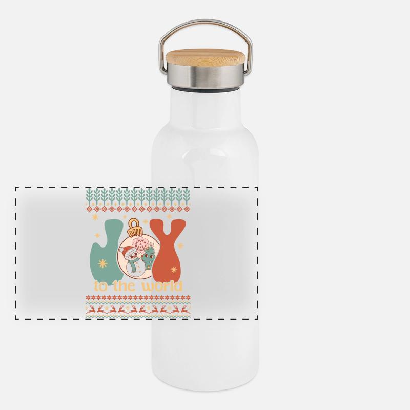 Pull de Noël moche Gourde isotherme avec bouchon en bambou