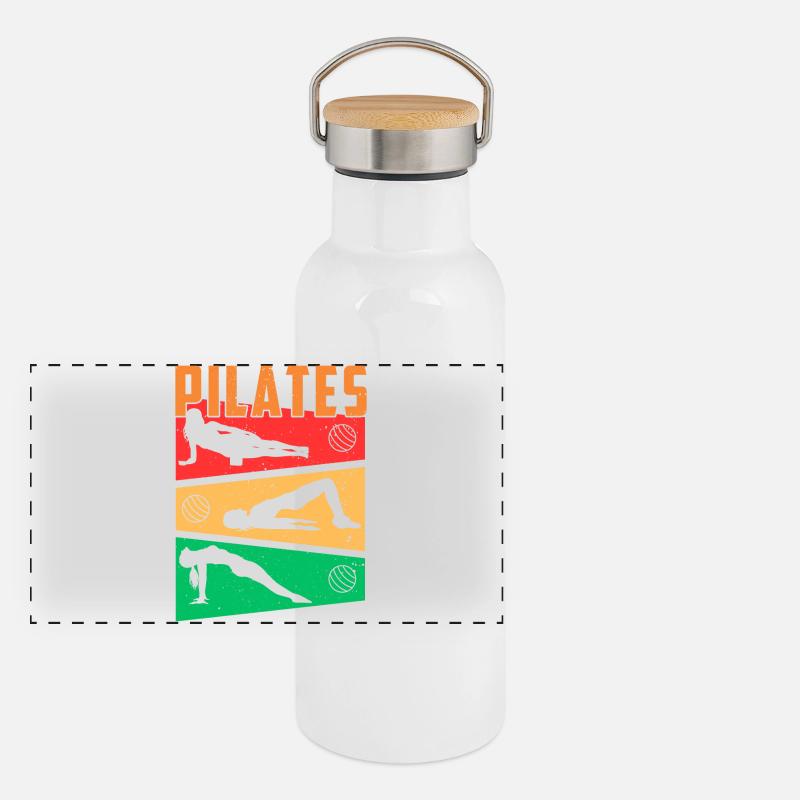 PILATES-BILDER Panorama Thermosflasche mit Bambusdeckel