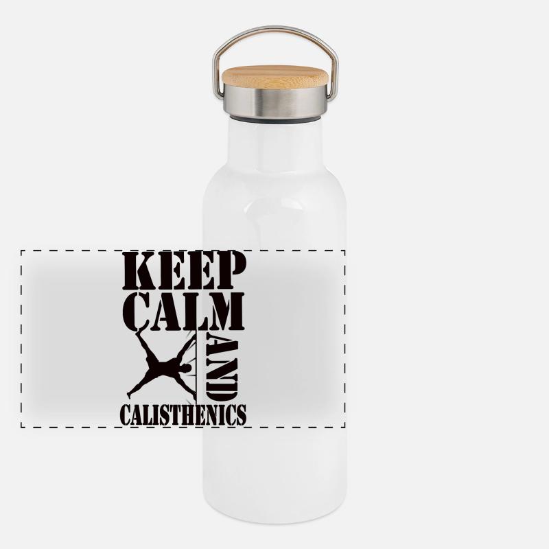 Keep Calm and Calisthenics – Workout Design Panoramic Thermal Bottle with Bamboo Lid