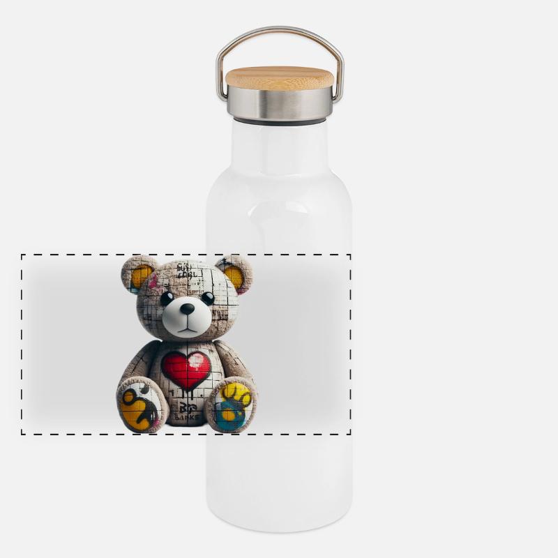 Orso orsacchiotto Teddy Bear Panoramic Thermal Bottle with Bamboo Lid