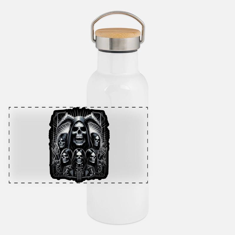 Metall-Skelette Panorama Thermosflasche mit Bambusdeckel