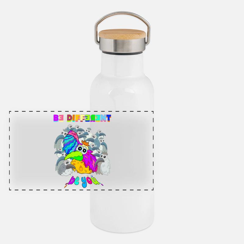 be different Panorama Thermosflasche mit Bambusdeckel
