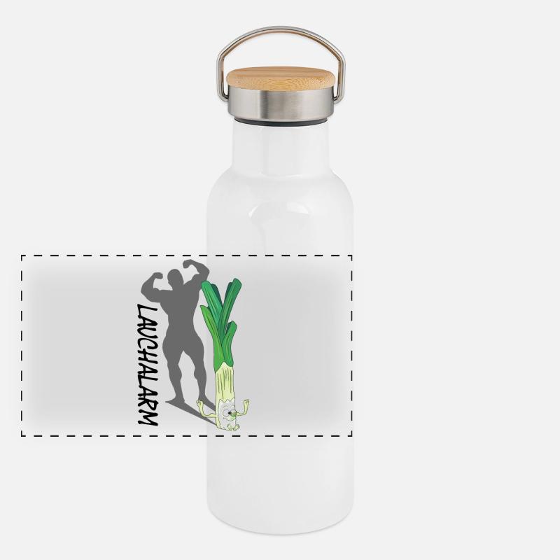 Lauchalarm: Stärker als du denkst! Panorama Thermosflasche mit Bambusdeckel
