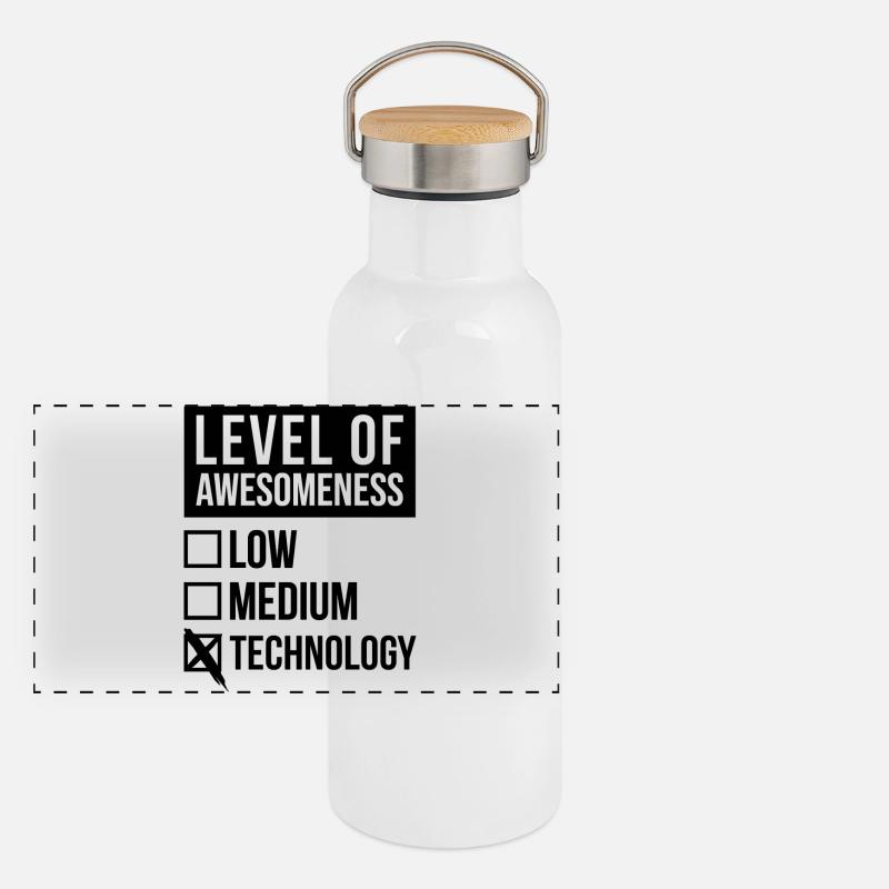 Technology Panoramic Thermal Bottle with Bamboo Lid