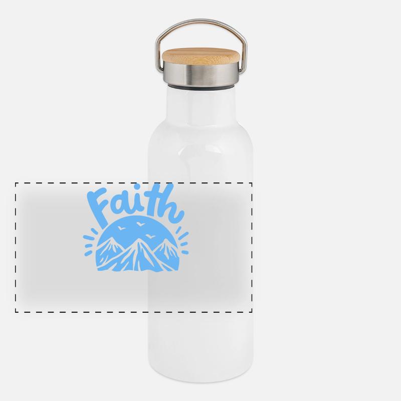 Christlich Glaube Religiös Panorama Thermosflasche mit Bambusdeckel