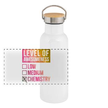 Chimie Chimie Chimie - Gourde isotherme avec bouchon en bambou - blanc - Devant
