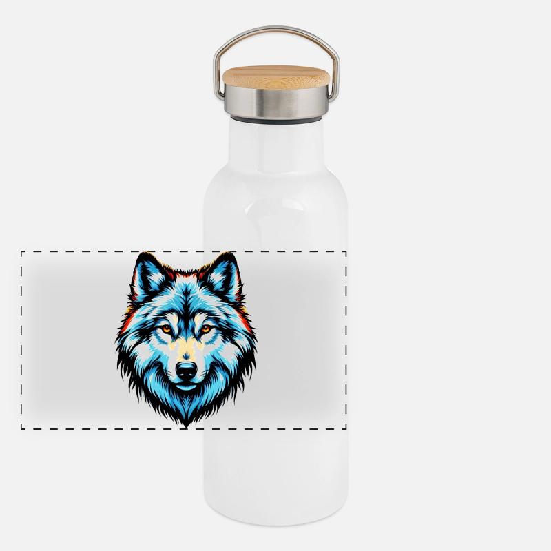 Wolf Panoramic Thermal Bottle with Bamboo Lid